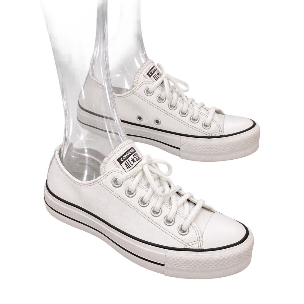 Converse Chuck Taylor All Star Platform Leather White Women SKUW524